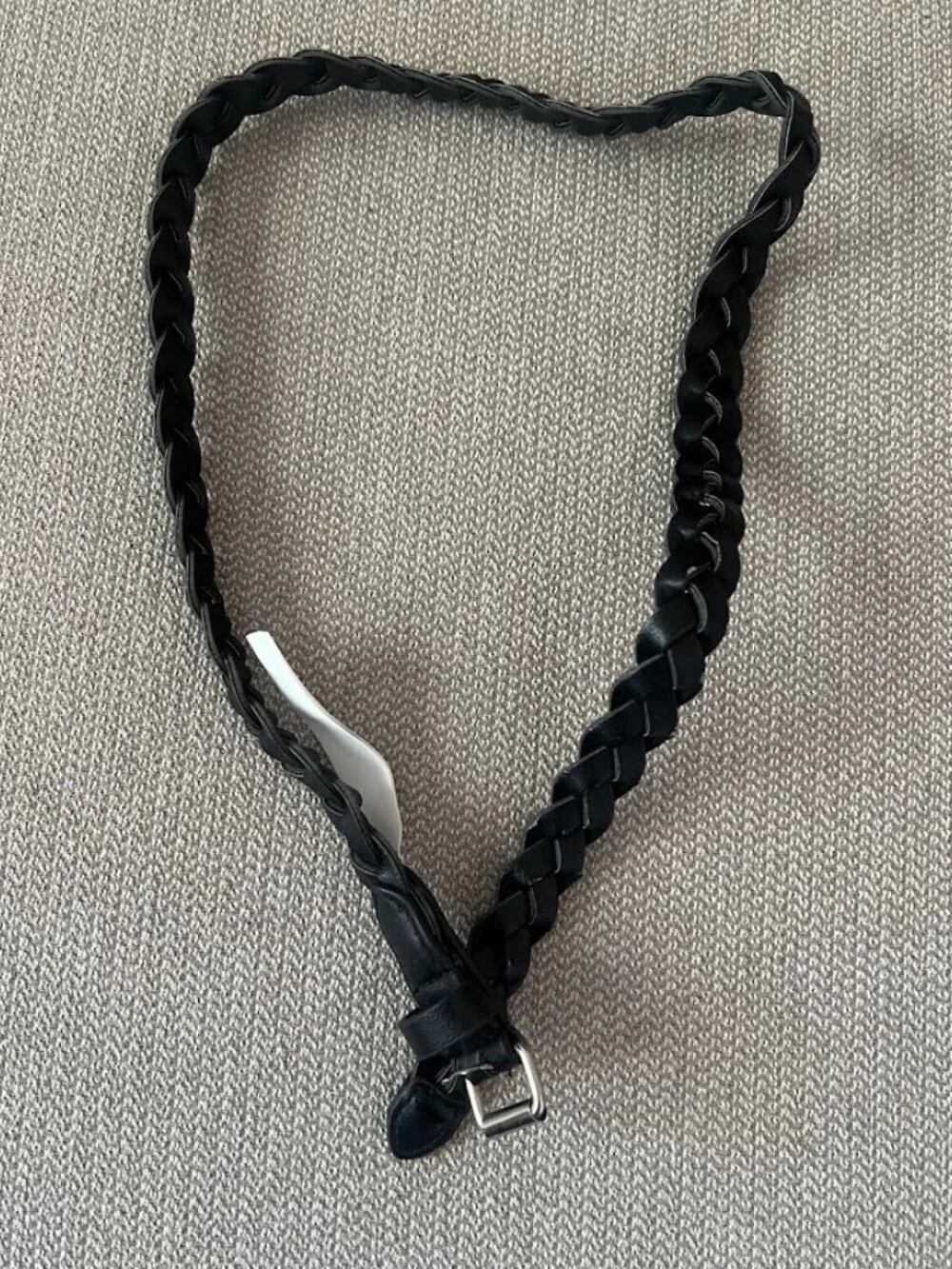 Unbranded Black Braided Skinny Belt Size M/L